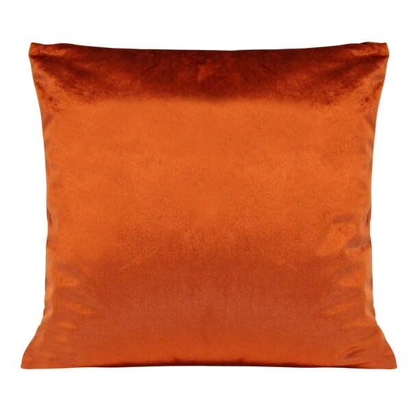 Stratton Home Decor Burnt Orange Velvet 18" Square Pillow