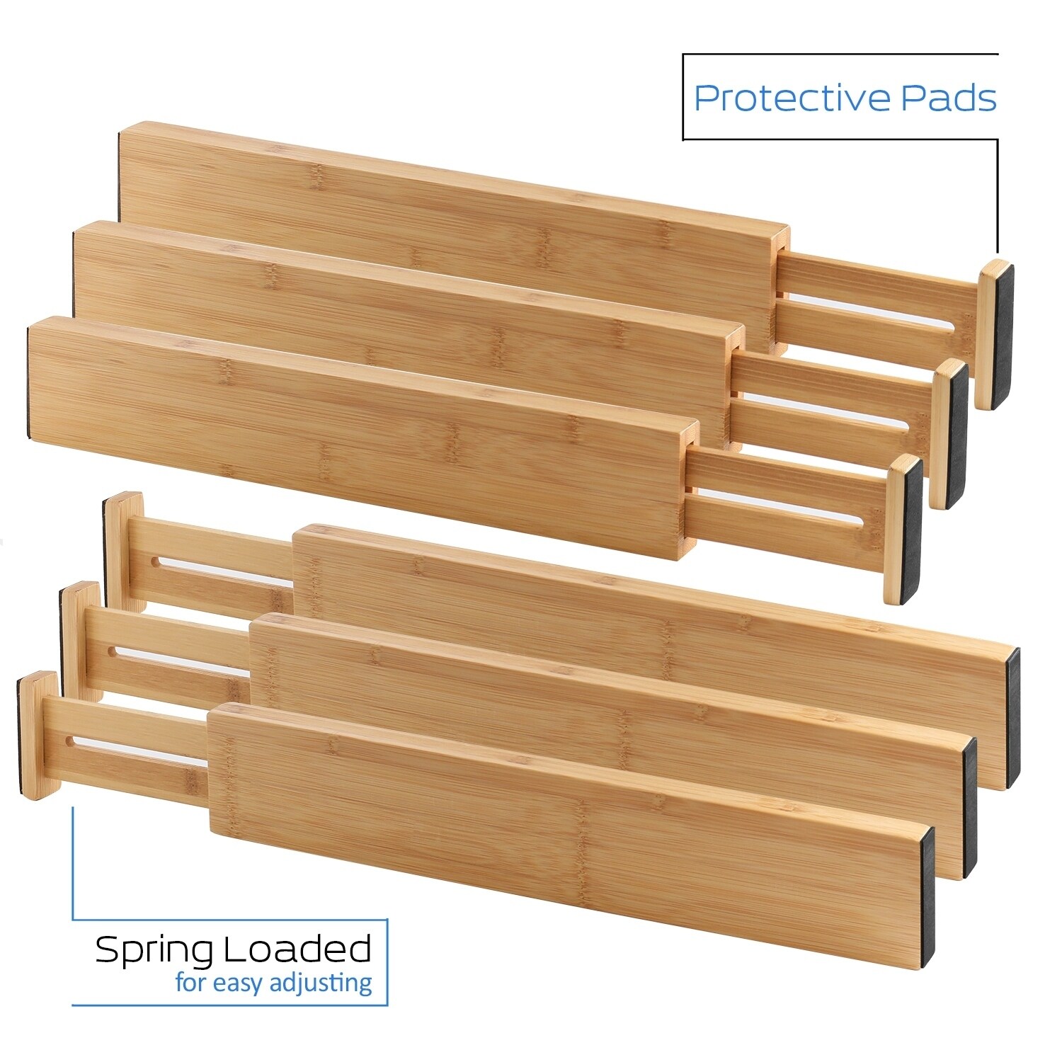Shop Sleekdine Bamboo Expandable Drawer Organizer 6 Bamboo