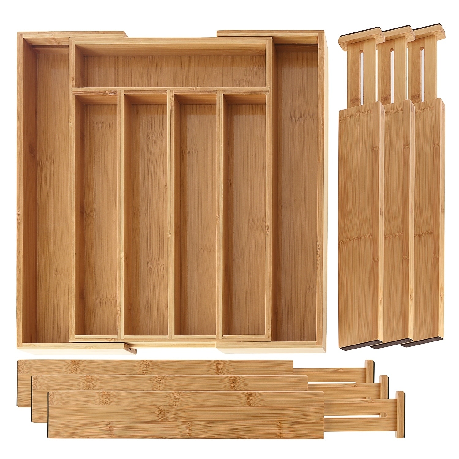 bamboo drawer organizer trays