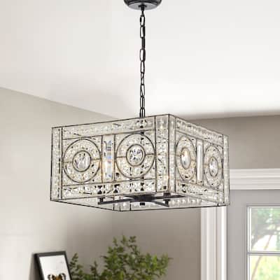 Silver Orchid Lang 4-light Crystal Chandelier