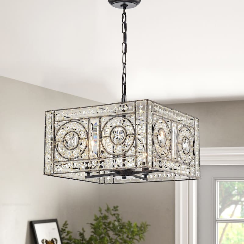 Silver Orchid Lang 4-light Crystal Chandelier