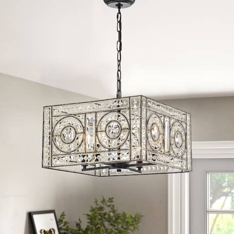 Silver Orchid Lang 4-light Crystal Chandelier