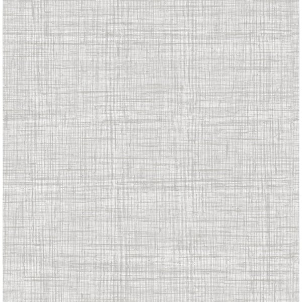 Matte Bermuda Linen-Stringcloth Wallpaper, 32.81 feet long X 20.5 inchs  Wide, Gray Mist