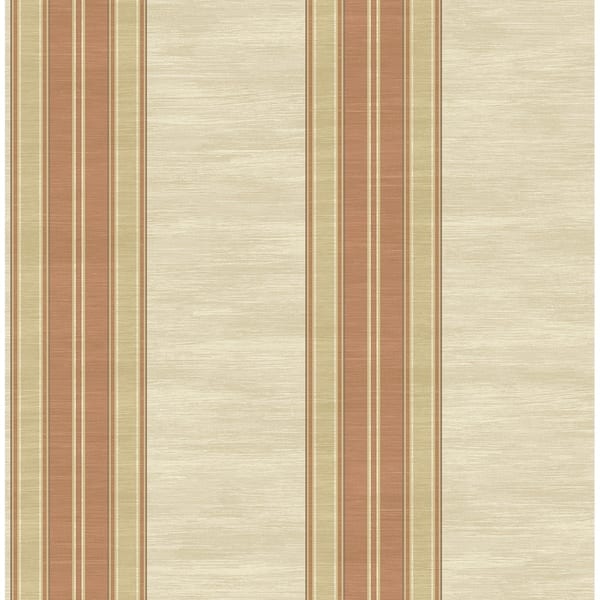 Satin Stripe Wallpaper, 32.81 feet long X 20.5 inchs Wide, Cream and Terra  Cotta - Bed Bath & Beyond - 30270571