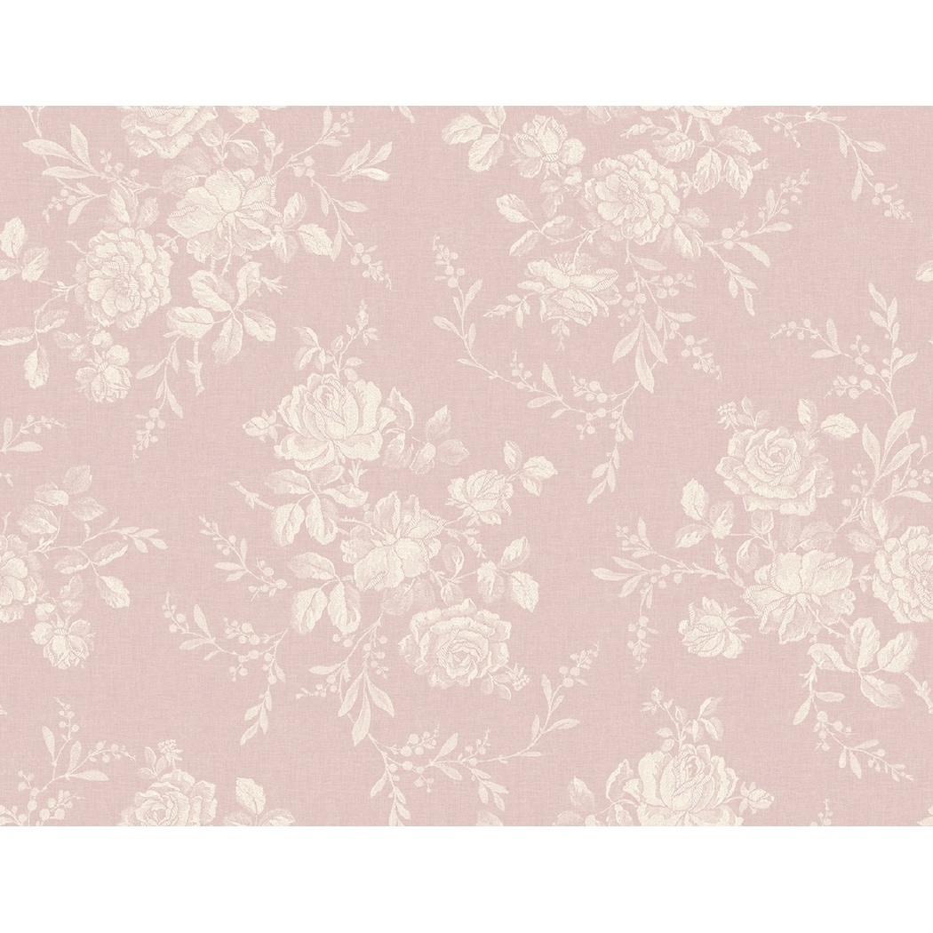 Shop Metallic One Color Floral Wallpaper 26 9 Feet Long X 27 Inchs Wide Metallic Pink Off White Overstock