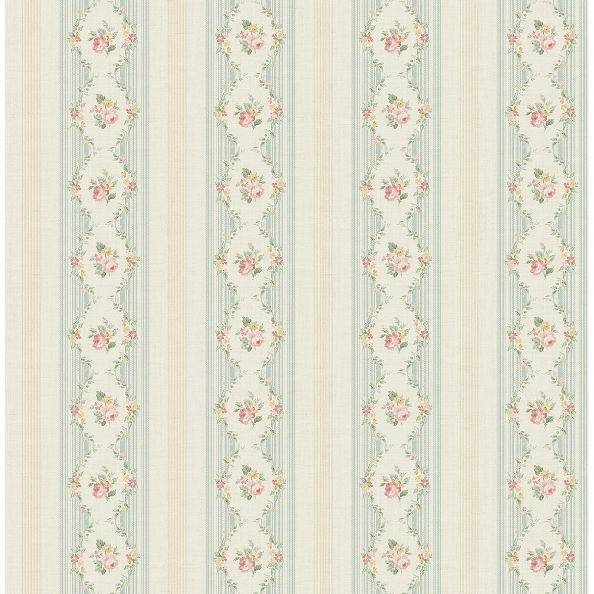 Metallic Floral Stripe Wallpaper, 32.81 feet long X 20.5 inchs