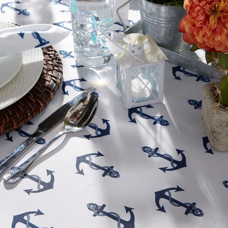 DII Anchors Print Outdoor Tablecloth 60x120