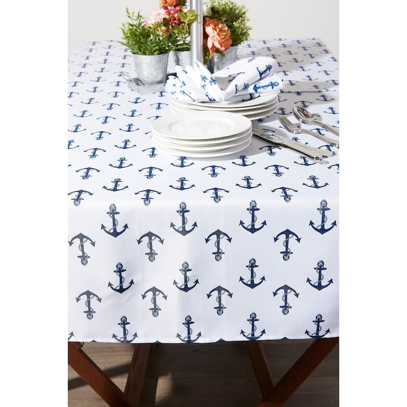 DII Anchors Print Outdoor Tablecloth 60x120