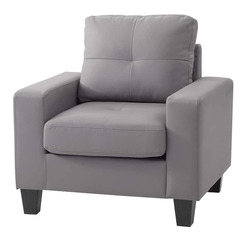 Newbury Faux Leather Chair - Grey