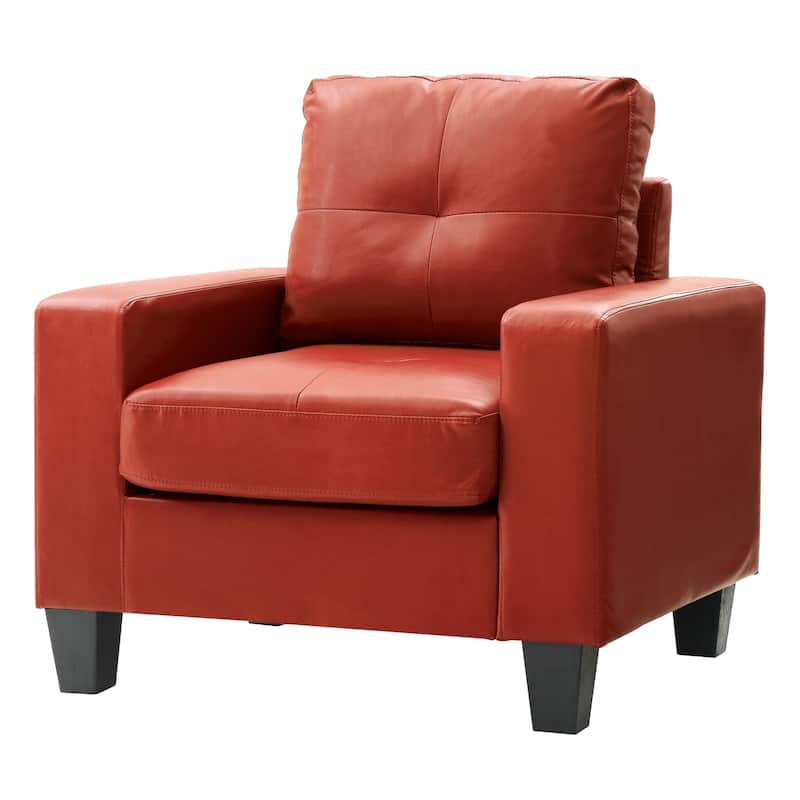 Newbury Faux Leather Chair - Red