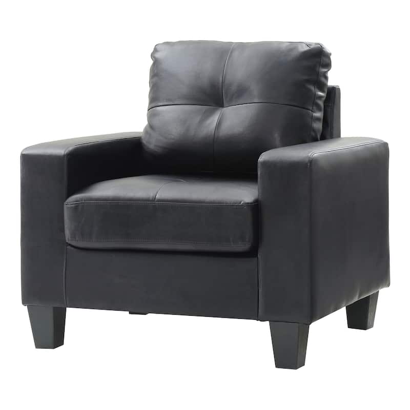 Newbury Faux Leather Chair - Black