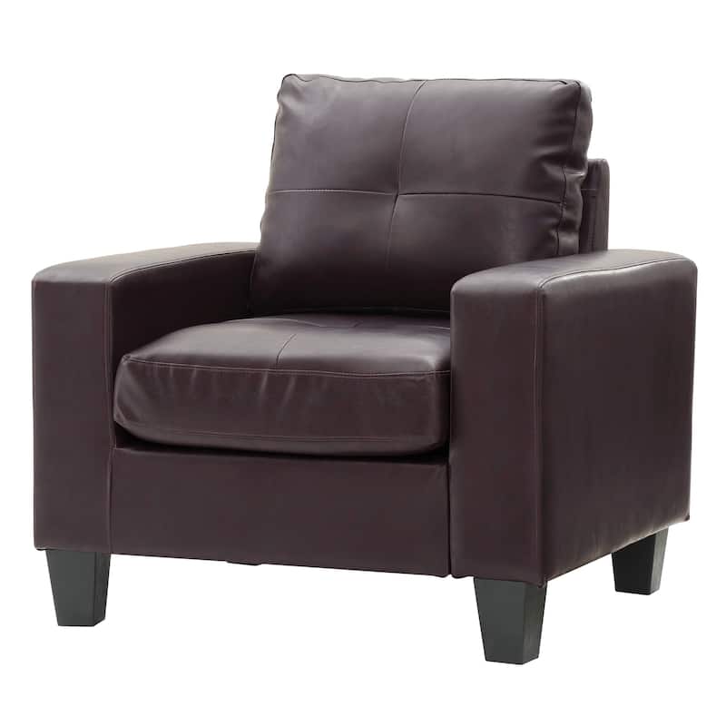 Newbury Faux Leather Chair - Dark Brown