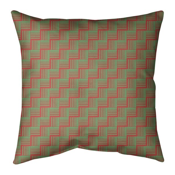 Festive Festive Basketweave Pattern Pillow-Faux Suede