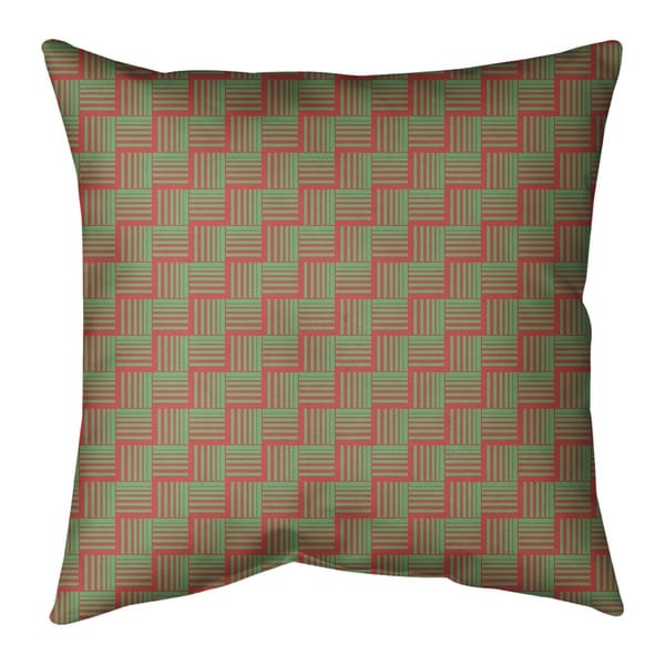 Festive Festive Basketweave Pattern Pillow (w/Rmv Insert)-Spun Poly