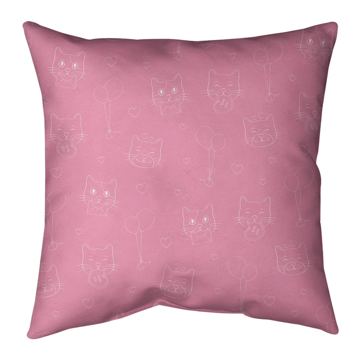 Festive Valentine S Day Cats Pattern Pillow Cotton Twill Overstock 30272129