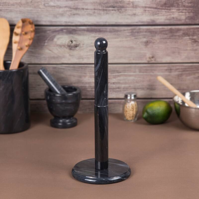 Creative Home Black Marble 12.5"H Upright Paper Towel Holder