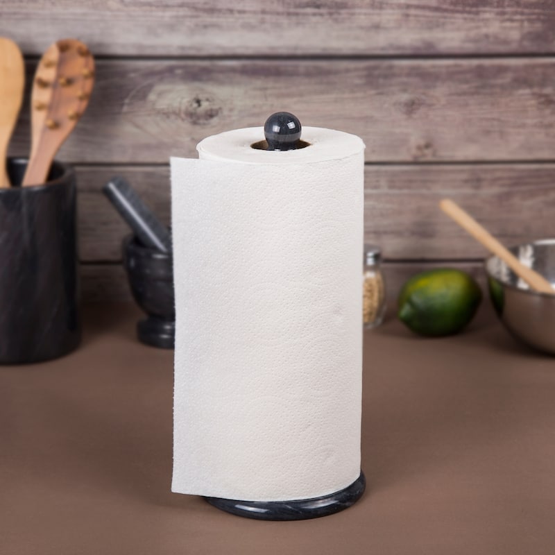 Creative Home Black Marble 12.5"H Upright Paper Towel Holder