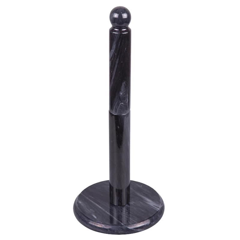Creative Home Black Marble 12.5"H Upright Paper Towel Holder - Black
