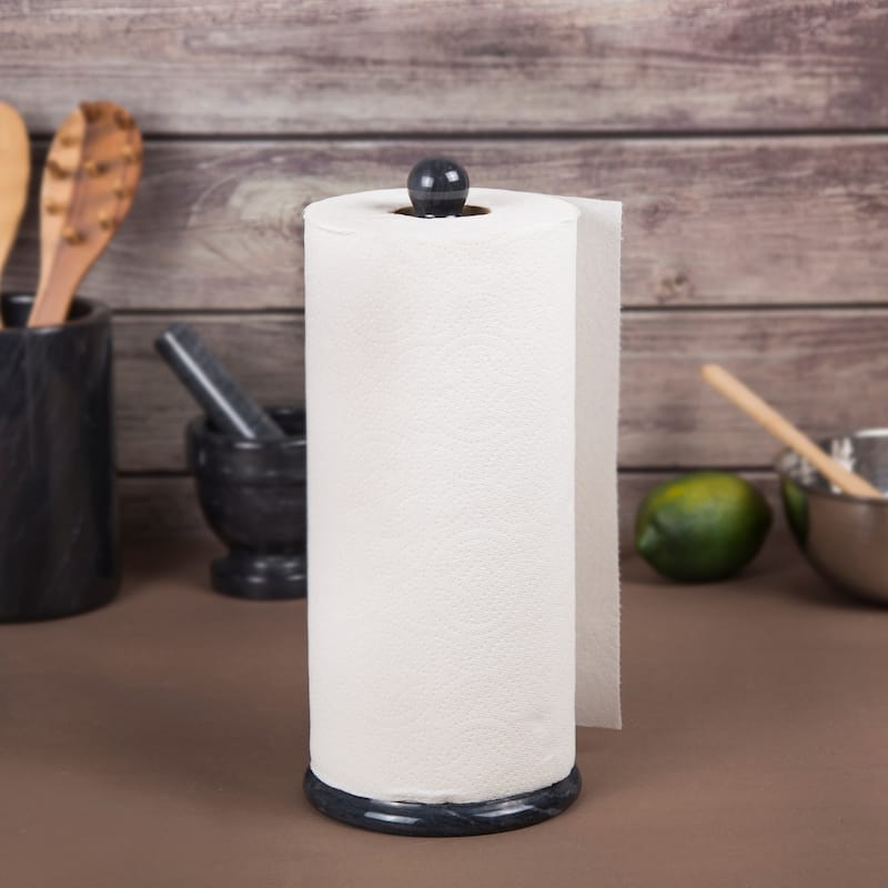 Creative Home Black Marble 12.5"H Upright Paper Towel Holder