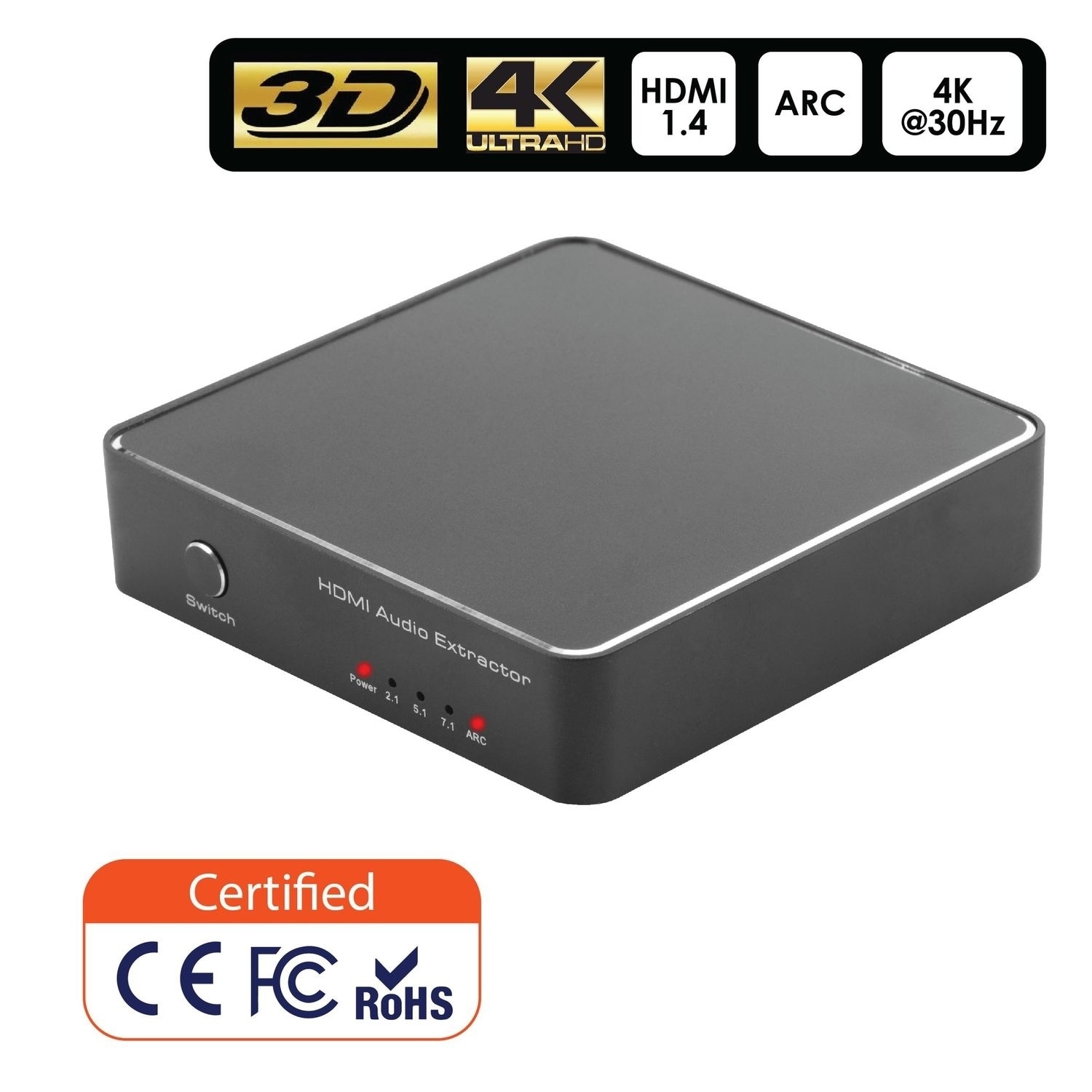 Shop Hdmi Audio Extractor Converter Arc 7 1ch Optical Toslink Spdif 3 5mm Output 4k Overstock