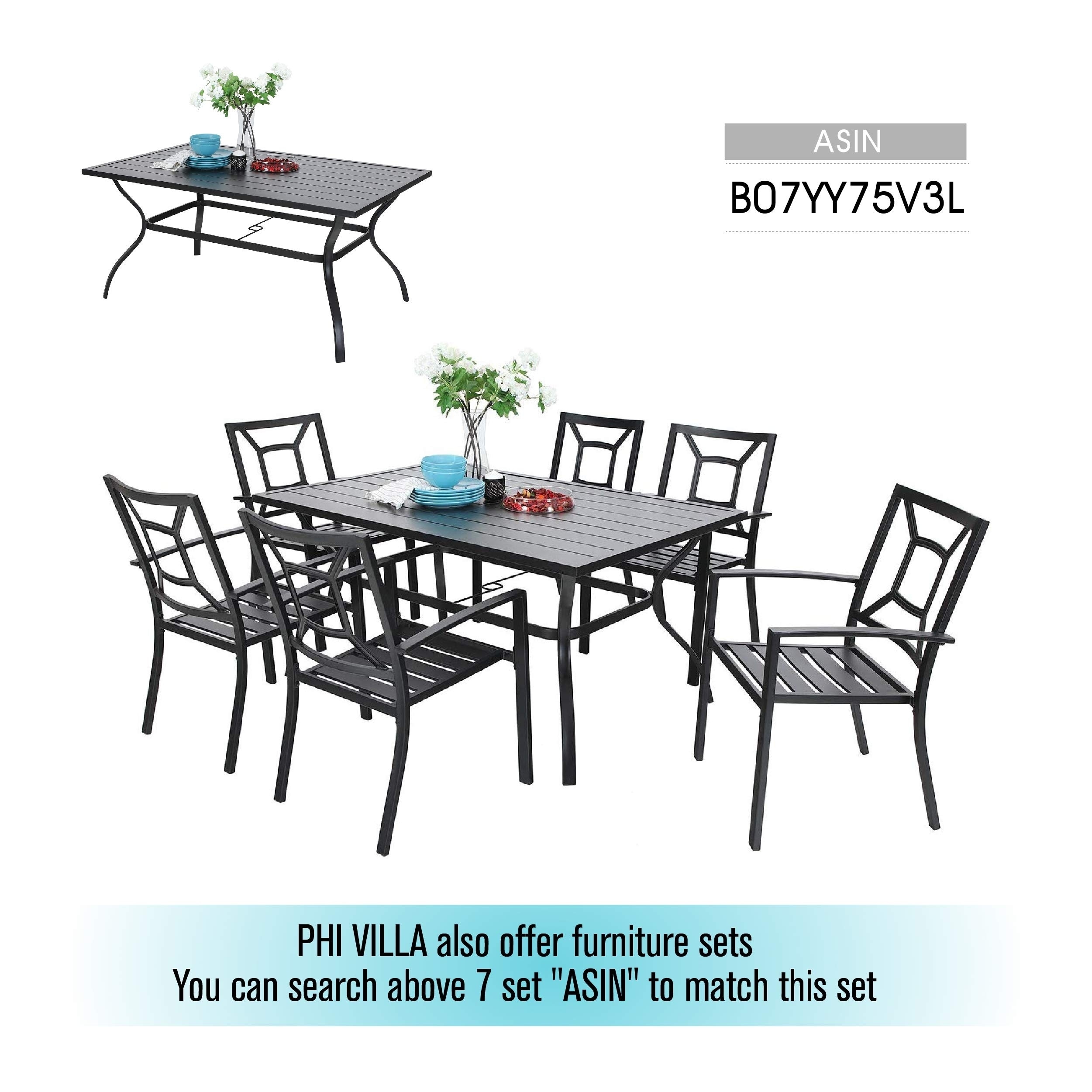 Shop Outdoor Metal Dining Table Garden 6 Person Umbrella Table For Lawn Patio Pool Sturdy Steel 1 Table Overstock 30272830