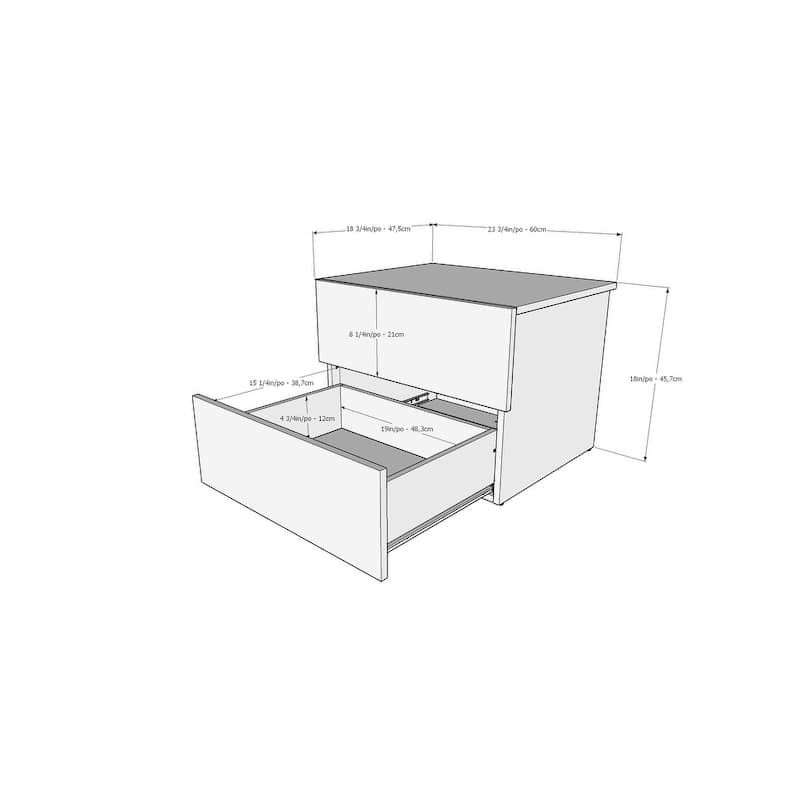 Nexera Solstice 3-Piece Bedroom Set, Walnut & White