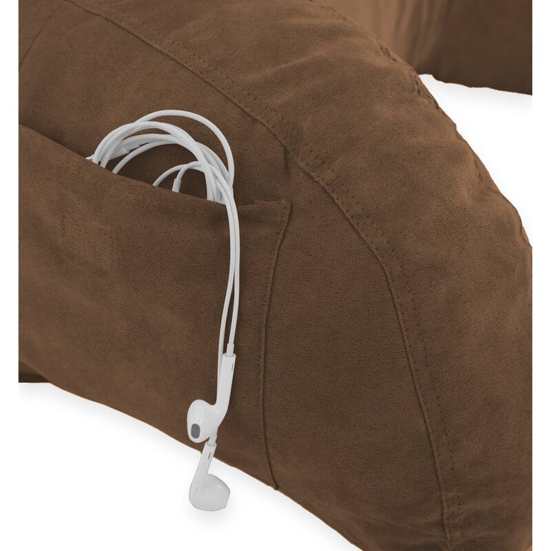 Microsuede Bed Rest - Reading and Bed Rest Lounger - Bed Pillow