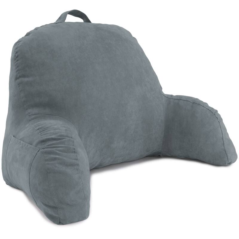 Microsuede Bed Rest - Reading and Bed Rest Lounger - Bed Pillow - Dark Gray