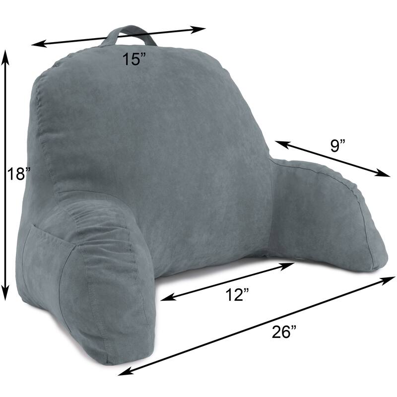 Microsuede Bed Rest - Reading and Bed Rest Lounger - Bed Pillow