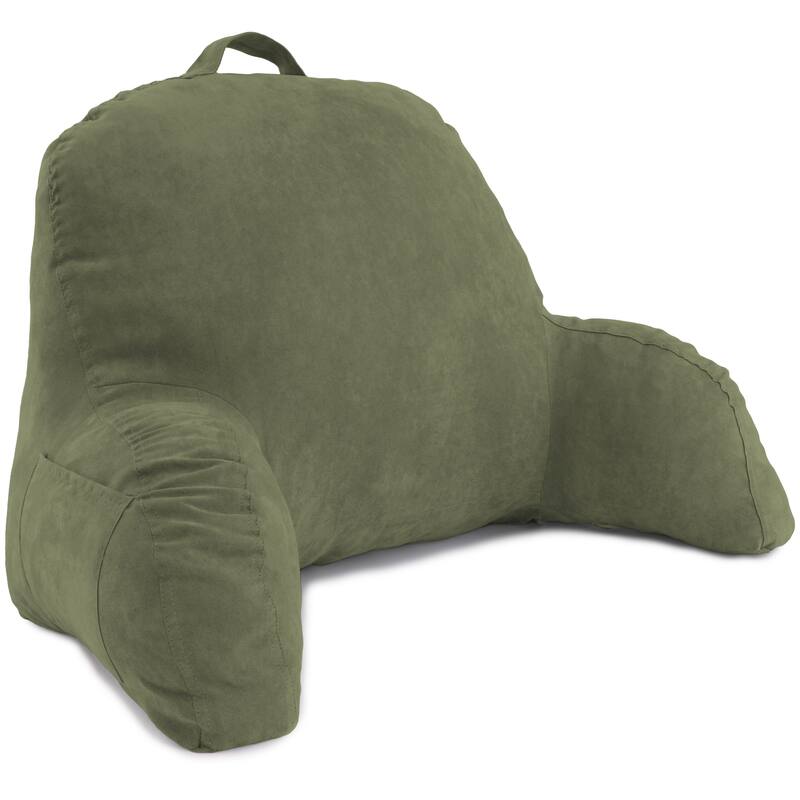 Microsuede Bed Rest - Reading and Bed Rest Lounger - Bed Pillow - Green