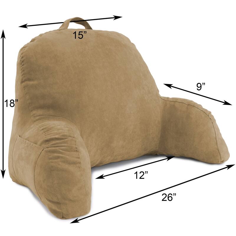 Microsuede Bed Rest - Reading and Bed Rest Lounger - Bed Pillow