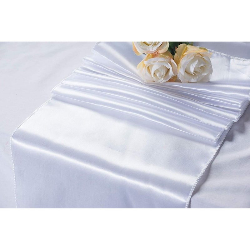 10-Pack White Wedding Party Banquet Table Runners Tablecloth Runner