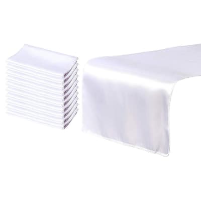 10-Pack White Wedding Party Banquet Table Runners Tablecloth Runner