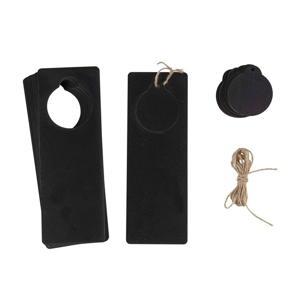 Chalkboard Door Knob Hangers - 12-Pack Unfinished Wooden Door Hangers