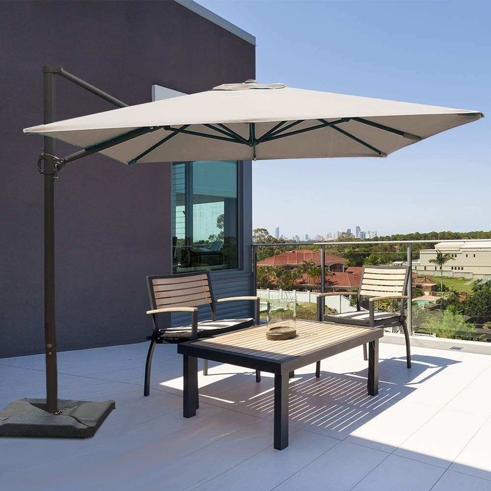 Shop Black Friday Deals On Segero 8x10 Rectangular Offset Cantilever Umbrella With Cross Base By Havenside Home Overstock 30274978