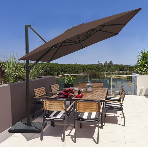 Shop 8 X 10 Ft Rectangular Offset Cantilever Patio Umbrella With