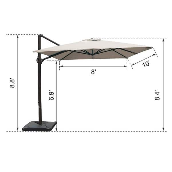 Shop 8 X 10 Ft Rectangular Offset Cantilever Patio Umbrella With