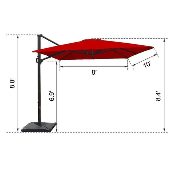 Shop 8 X 10 Ft Rectangular Offset Cantilever Patio Umbrella With