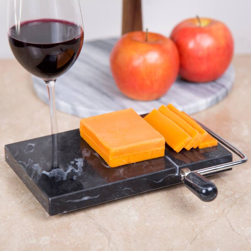 Creative Home Natural Black Marble 5" x 8" Cheese Slicer Butter Cutter