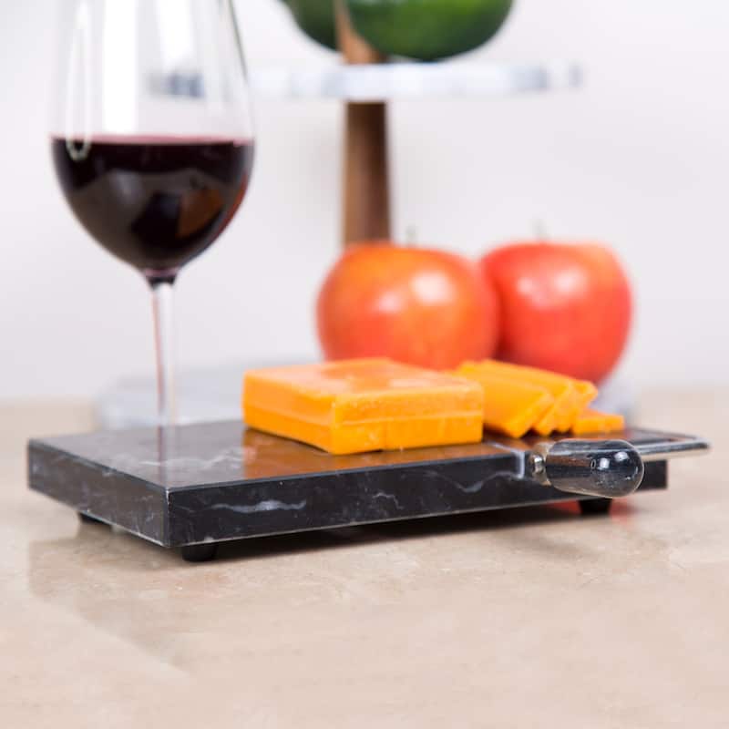 Creative Home Natural Black Marble 5" x 8" Cheese Slicer Butter Cutter