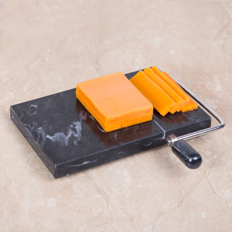 Creative Home Natural Black Marble 5" x 8" Cheese Slicer Butter Cutter