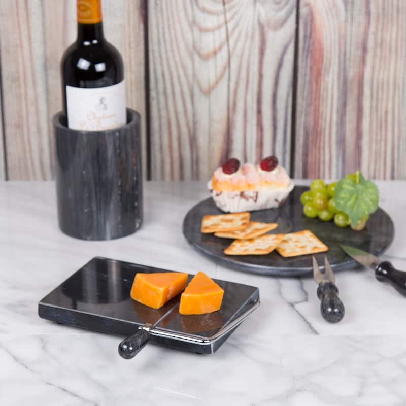 Creative Home Natural Black Marble 5" x 8" Cheese Slicer Butter Cutter
