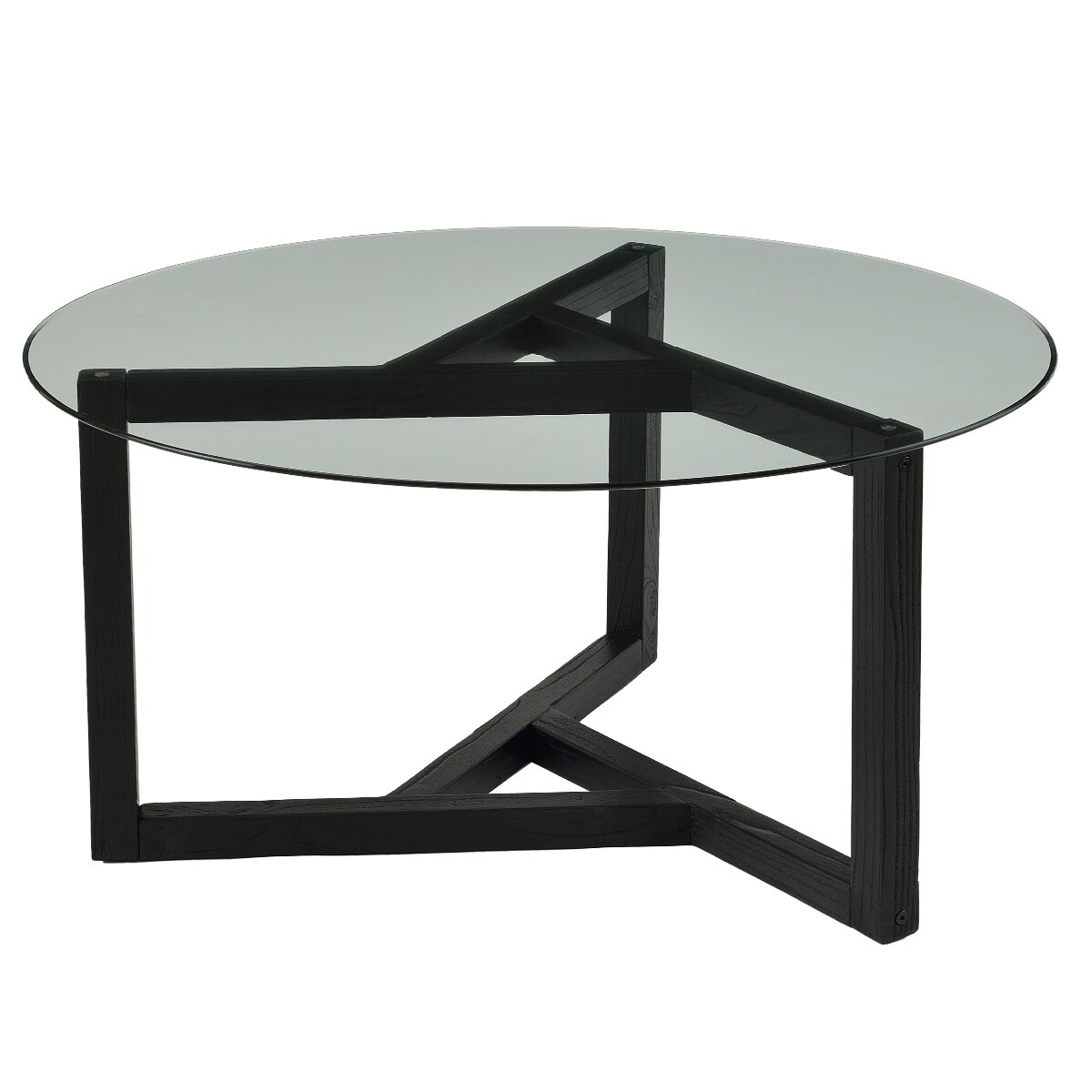 Shop Merax Modern Round Coffee Table With Tempered Glass Top On