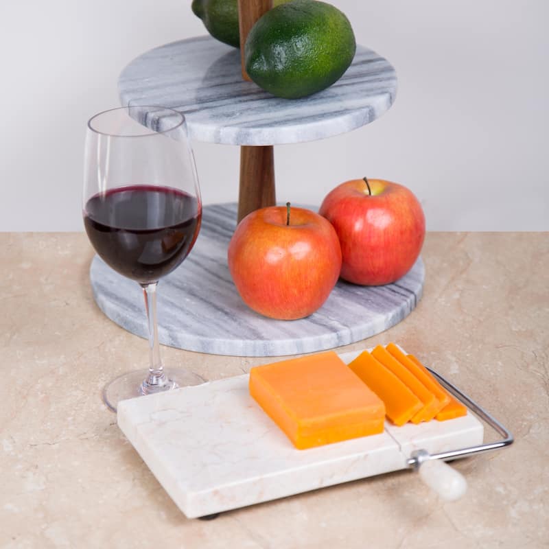 Creative Home Natural Champagne Marble 5" x 8" Cheese Slicer Butter Cutter