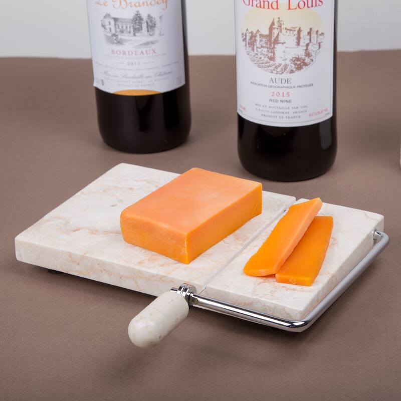 Creative Home Natural Champagne Marble 5" x 8" Cheese Slicer Butter Cutter
