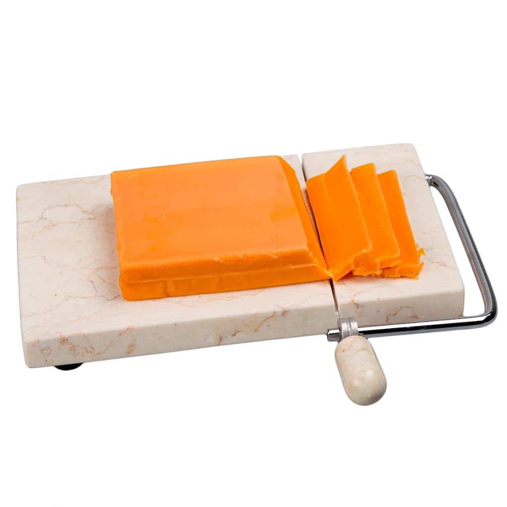 Creative Home Natural Champagne Marble 5" x 8" Cheese Slicer Butter Cutter