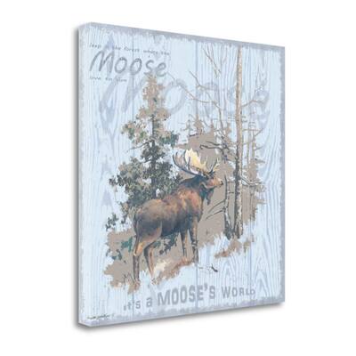 "Mooses World Gray" By Anita Phillips, Fine Art Giclee Print on Gallery Wrap Canvas, Ready to Hang