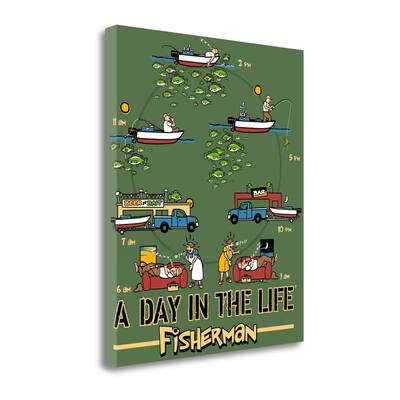 "Day In The Life Fishing" By Jim Baldwin, Giclee Print on Gallery Wrap Canvas