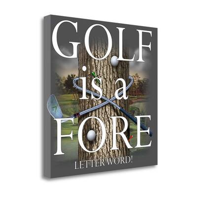 "Fore Letter Golf" By Jim Baldwin, Fine Art Giclee Print on Gallery Wrap Canvas, Ready to Hang