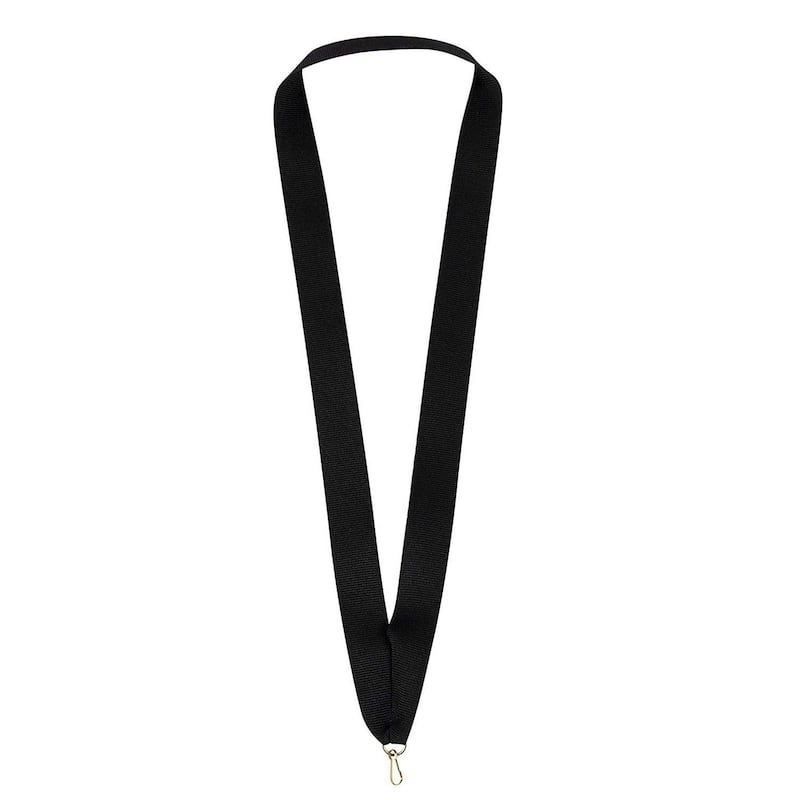 Juvale 24 Award Neck Lanyards Ribbons with Snap Clips for Sports, Black, 1"x 35 "